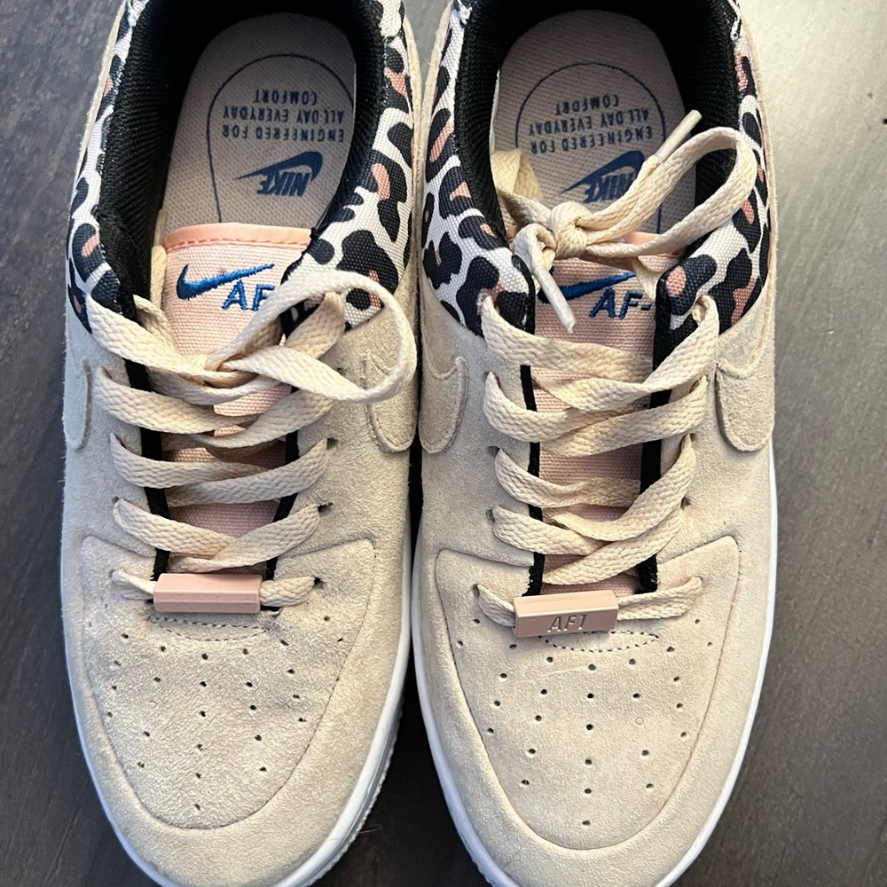 Nike Beige Leopard Print Sneakers